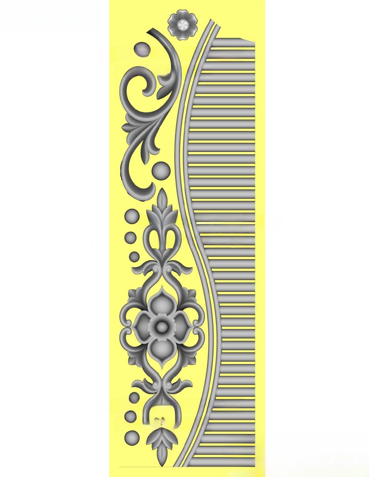 MD - MIX-137 Elegant Decorative Floral Border Panel 3D Relief Design